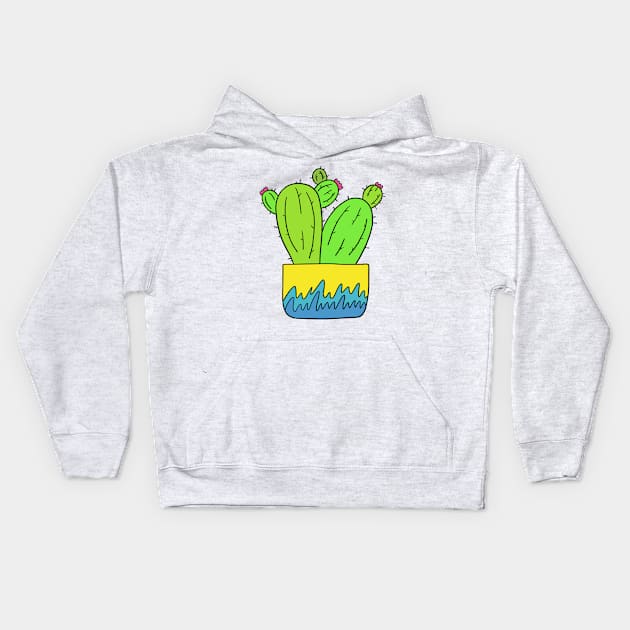 Cute Cactus Design #2: Grown Apart Flower Cacti Kids Hoodie by DreamCactus